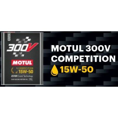 Új Motul 300V Competition 15W-50 5 liter- új gyártású (fekete fémdobozos)