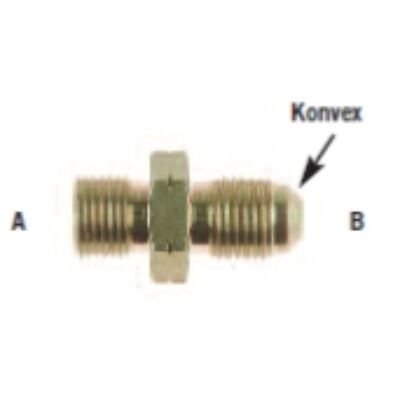 BSP csatlakozó adapter menet A: 1/8 BSP konkáv menet B: M10x1 mm konvex anyaga: krómozott