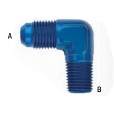 Alu. Válaszfali átvezető 90° A: Dash 6 B: 1/4 NPT (E 982206)