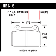 Hawk Mitsubishi EVO X hátsó fékbetét HT-10 HB615S.535 Hawk Mitsubishi EVO X hátsó fékbetét HT-10 HB615S.535