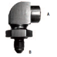 Atec 90° ALU válaszfali átvezető menet A: M10 x 1 mm menet B: Dash 3 (649.450) Atec 90° ALU válaszfali átvezető menet A: M10 x 1 mm menet B: Dash 3 (649.450)